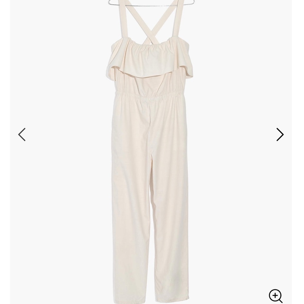 NWT Madewell Apron Ruffle Jumpsuit L - Picture 3 of 8
